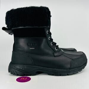 UGG Men's Butte Black Waterproof Leather Vibram Winter Snow Boots 5521 Size 9